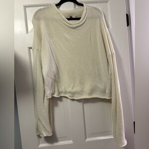Free People Cream Long Sleeve Sweater